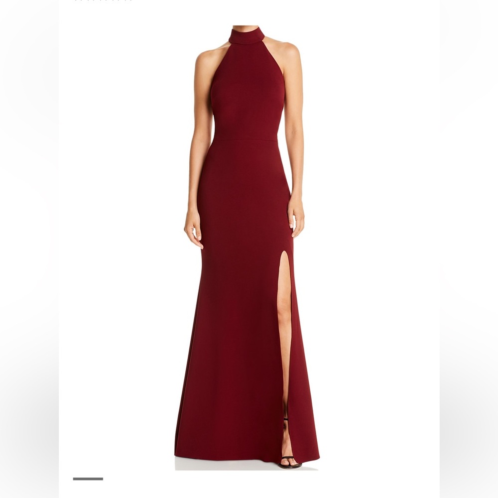 Aqua Formal Halter Neck Burgundy Gown, Size 4. Retail $258.